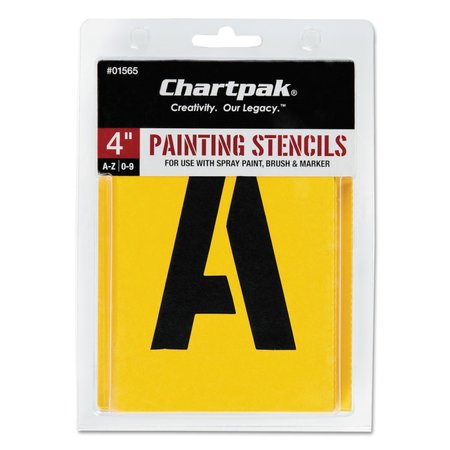 Chartpak Painting Stencil, Letters/Numbers, 4", PK35 01565